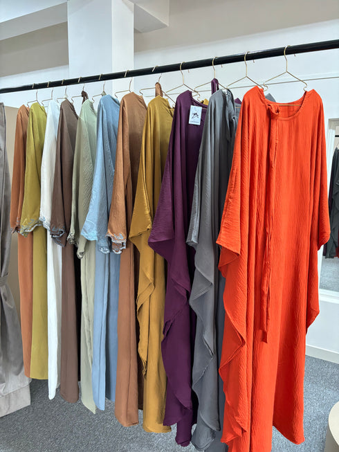 Women Kaftan Adjustable Waist Rope Long Dresses